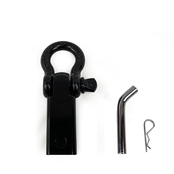 Receiver Mount Recovery Shackle 3/4" 4.75 Ton With Dual Hole Black Universal